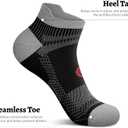 PAPLUS Compression Socks for Men & Women, 2/4/6 Pairs Ankle Running Socks with Arch Support, Ankle Support, Plantar Fasciitis (Black, L)