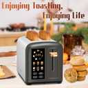 SEEDEEM Toaster 2 Slice with Touch Screen, Faster Heating Speed, 7 Shade Setting, 6 Bread Type, 1.5Wide Slots Toaster, Removable Crumb Tray, 1350W, Dark Metallic