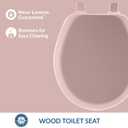 Mayfair Cameron Pink Toilet Seat, Non Slip Heavy Duty Wood, Easy Clean, Made in USA, Round