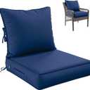 Premium Outdoor Seat Cushion Chair Cushions for Patio Furniture 24 L X 24 W X 5 H Waterproof & Fade Resistant Deep Seat and Backrest Cushion Set with Removable Covers for Chair, Sofa