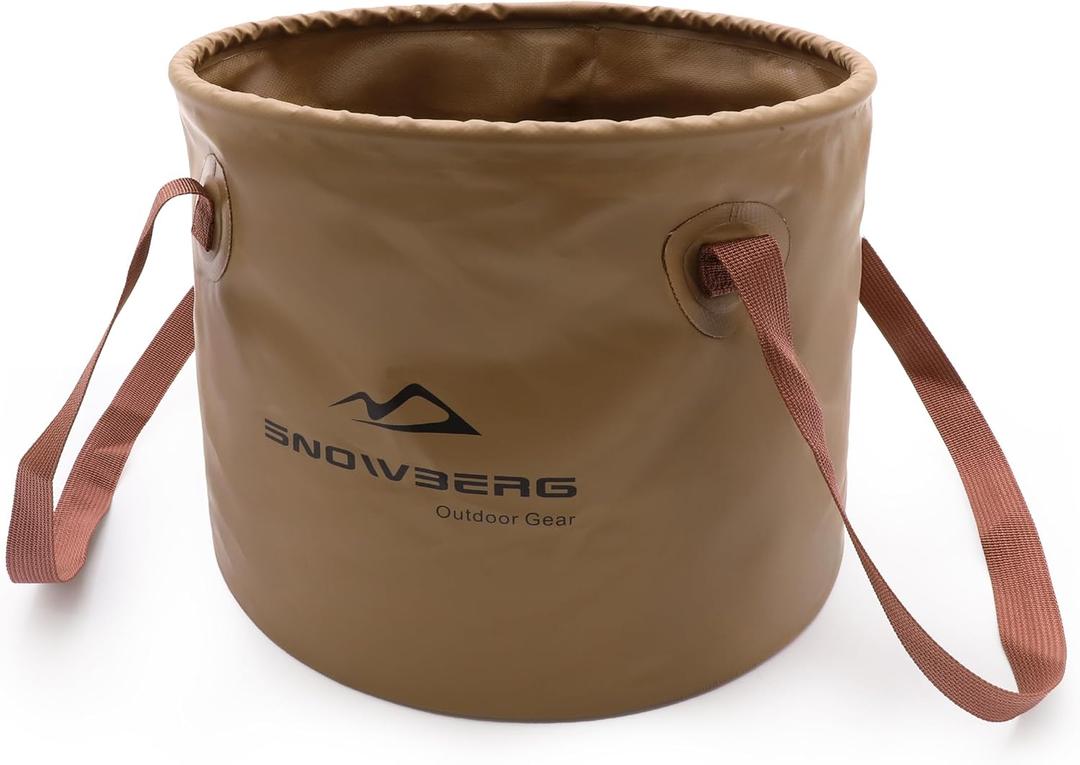 Multifunctional Collapsible Bucket,Portable Bin,Car Wash Bucket,Lightweight Foldable Buckets with Handles for Camping,Dish Washing,Laundry,Soaking Feet,Fishing,Hiking (676.3 Ounces, Coffee)