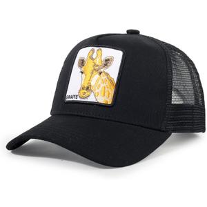 Trucker Hat Men Animal Snapback Hats Adjustable Embroidered Baseball Cap Mesh Breathable Square Patch Women Caps