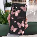 for Samsung Galaxy A55 5G Case Creative Design Flower Pattern A55 5G Case Slim Soft Silicone Protective Samsung A55 5G Phone Cover 6.6 inch-Butterfly Black