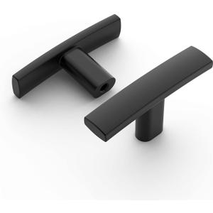 Amerdeco 10 Pack Matte Black Cabinet Knobs Single Hole Cabinet Handles 2 Inch Solid Zinc Alloy Cupboard Drawer Knobs Kitchen Cabinet Knobs T Bar Hardware ZH0003MBK