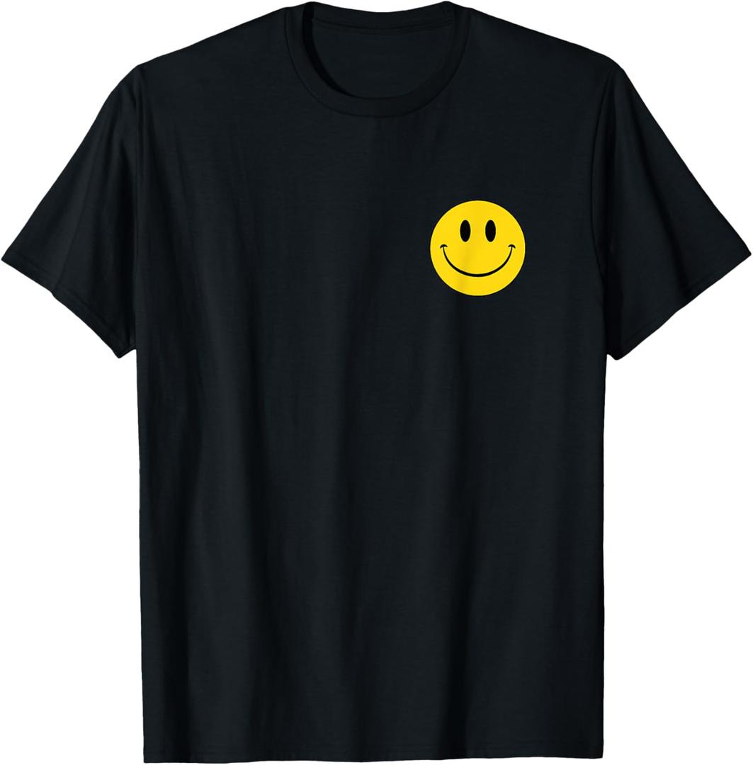 70s Yellow Smile Face Cute Happy Peace Smiling Face T-Shirt, XXL