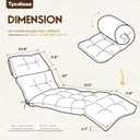 Outdoor Chaise Lounge Chair Cushion Waterproof 74.4 x 22 x 4.7 Inches Memory Foam Lounge Chair Cushions Replacement for Outdoor Furniture with Ties, Thickened Pool Lounge Chair Cushion, Beige