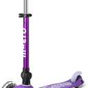 Micro Kickboard | Mini Foldable LED Kids Scooter for Ages 2-5 | Children up to 110 lbs | 3 Wheel Lean-to-Steer Design | Adjustable T Bar | Smooth Ride, Motion-Activated PU LED Wheels | Swiss Design