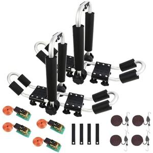 Kayak Roof Rack 2-in-1 Aluminum Folding J Bar Roof Carrier Rack-Includes 8 Pcs Ratchet Tie and 4 Pcs Anchor Strap-Mount on SUV, Car,Truck Roof Top Crossbar-Easy to Carry 2 Kayaks/Canoes/Surf, 2Pack