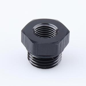 AC PERFORMANCE Female 1/8" NPT to -6 ORB Male Oil Fuel Fitting Hollow Reducer Adapter Aluminum Black