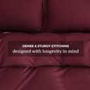 JSD Burgundy Duvet Cover Set Queen Size, 3 Piece Duvet Cover with Pillow Shams, Soft Brushed Microfiber Zipper Closure, Comforter Not Included