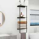 Towel Storage for Bathroom, 3 Tier Towel Rack with Shelf and Towel Bar, Wall Mounted Towel Racks for Bathroom Towel Storage and Organizer - Matte Black