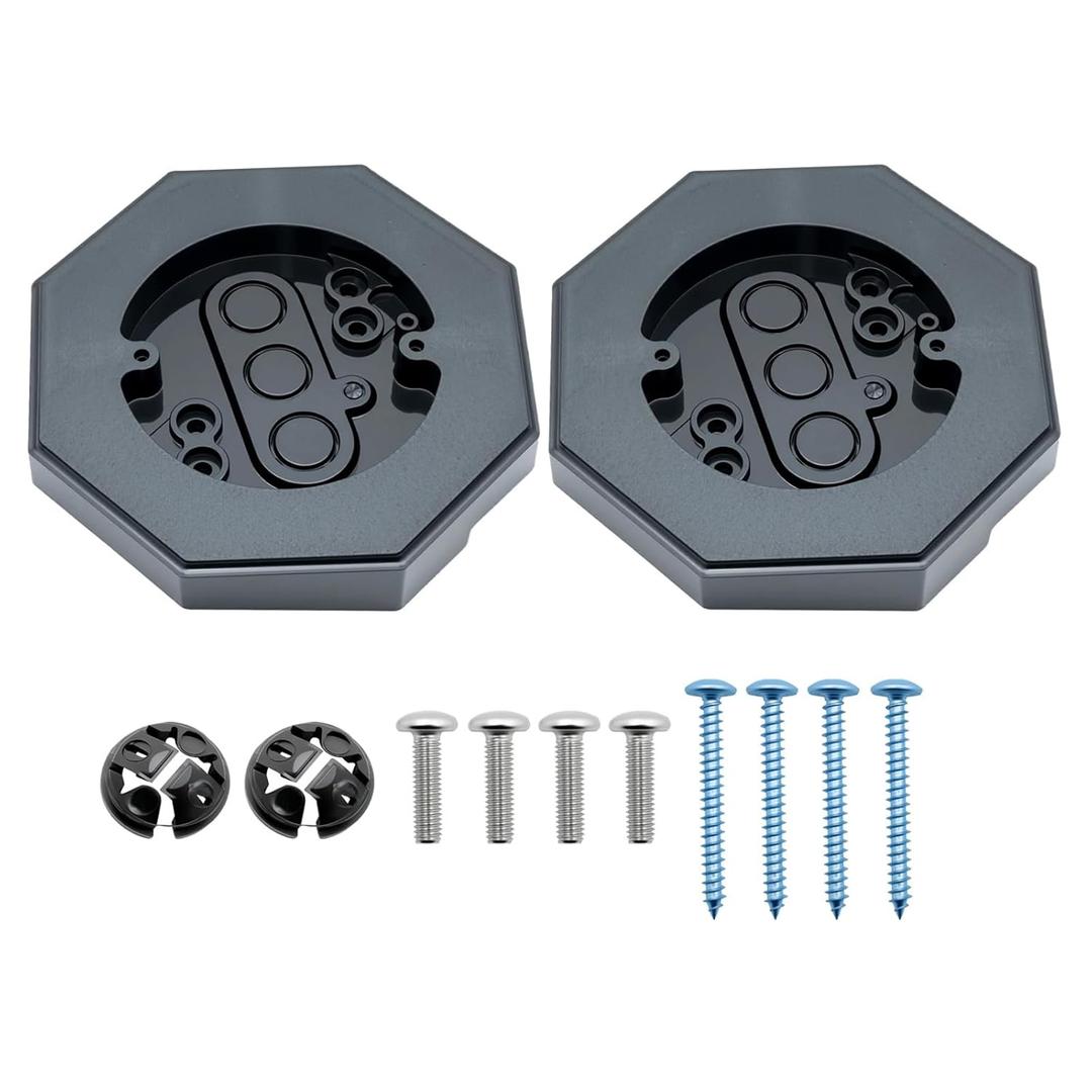 2 Pack Vertical Siding Lamp Octagon Mounting Kit Compatible with T-111Siding, HardiePlank Lap Siding, Flat Surfaces Replace for 8161 (Black)