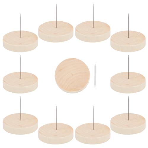FREEBLOSS 7pcs Crochet Doll Holders Single Steel Needle Stands Display With Wooden Base for Felting Animal Dolls