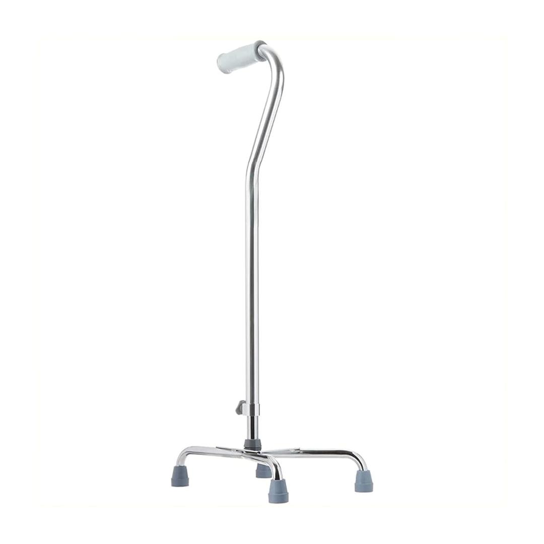 Days Quad Cane with Wide Base Adjustable Walking Cane for Men & Women, Aluminum 4-Prong Walking Stick for Seniors with Slip-Resistant Rubber Tips, Lightweight & Self-Standing Mobility Aid (Beige)
