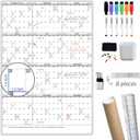 Dry Erase Wall Calendar - 38x26 Inches - Blank Undated Yearly Calendar - Whiteboard Premium Laminated Planner - Reusable Laminated Office Jumbo 12-Month Calendar (Vertical)