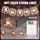 Ganeen Halloween Flower Halloween Ghost Decorations String Lights 10 ft 20 LED Day of The Dead Skeleton Hanging LED Lights Battery Operated Dia De Los Muertos Indoor Outdoor Decor