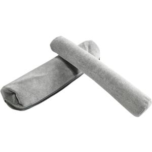 Bracelet Bangle Watch Roll Travel Pouch Jewelry Organizer, Black Gray Velvet Portable Zipper Pouch with Removable Roll Insert for Standard Size 12.5" W x 2.8" Diameter. (All Gray) (Grey)