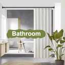 Tension Shower Curtain Rod 51-86In(4.25-7.16Ft), Tension Shower Rod No Drilling for Bathroom or Window Closet, Adjustable Spring Shower Rod, Easy to Install Never Rust, Rod Diameter 1.26Inch-Black