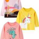 Toddler Girl Long Sleeve T-Shirts Kids Cotton Fall Top Crewneck Clothes 2-7 Years