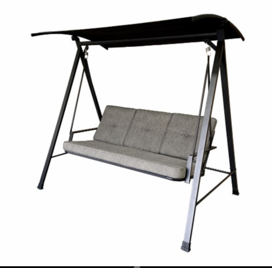 Kroger Onyx 3 Seat Cushioned Patio Swing 71.06"L x 22.64"W x 7.09"H