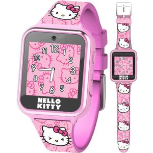Hello Kitty Kids Smartwatch - Interactive Touchscreen with 10 Watch Faces, Camera, Games, Alarm, Step Tracker & More - Fun Gift for Girls with Pink Silicone Strap - Fits Wrists 5.5'' to 8.0"