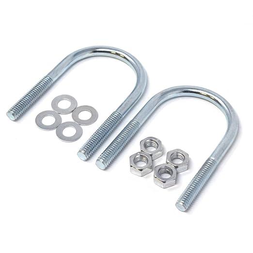 Dog-Proofer U-Bolt Hardware for Vertical and Curved Fence Extension Systems, for 1-5/8-Inch Round Metal Fencing Posts, Count of 4