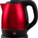 Courant 1.5 Liter Kettle Red Stainless Steel Cordless Electric Kettle with 360 Degree Rotational Body, Automatic Safety Shut-Off, Perfect for Tea/Coffee/Hot Chocolate/Soup/Hot Water