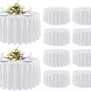 sancua 10 Pack Round Tablecloth White 90 Inch - Stain and Wrinkle Resistant Table Cloth, Washable Polyester Table Cover for Dining Tables, Buffet Parties and Camping
