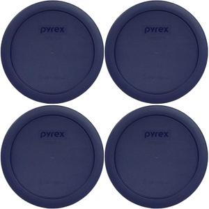 Pyrex 7201-PC 4 Cup Blue Food Storage Replacement Lid (4-Pack) - Made in USA