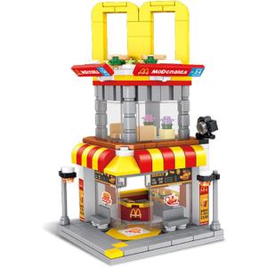 Building Blocks, City Street View Building Toy, 3D Toy Blocks, DIY Bricks Toys Building Set, Creative Christmas, Birthday Gift for Boy/Girl, 244PCS (Burger Shop)