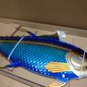 LIFFY Metal Fish Wall Decor,36" Large Tuna Wall Art with Led Lights,Indoor Outdoor Mounted Nautical Hanging Decorations for Home Garden Patio,Gift for Coastal Decor & Ocean Lover