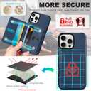 TUCCH Wallet Case for iPhone 16 Pro Max, [Undetachable] PU Leather Wallet with RFID Blocking [6 Card Holder] Magnetic Closure, Protective Shockproof Phone Cover for iPhone 16 Pro Max, Dark Blue