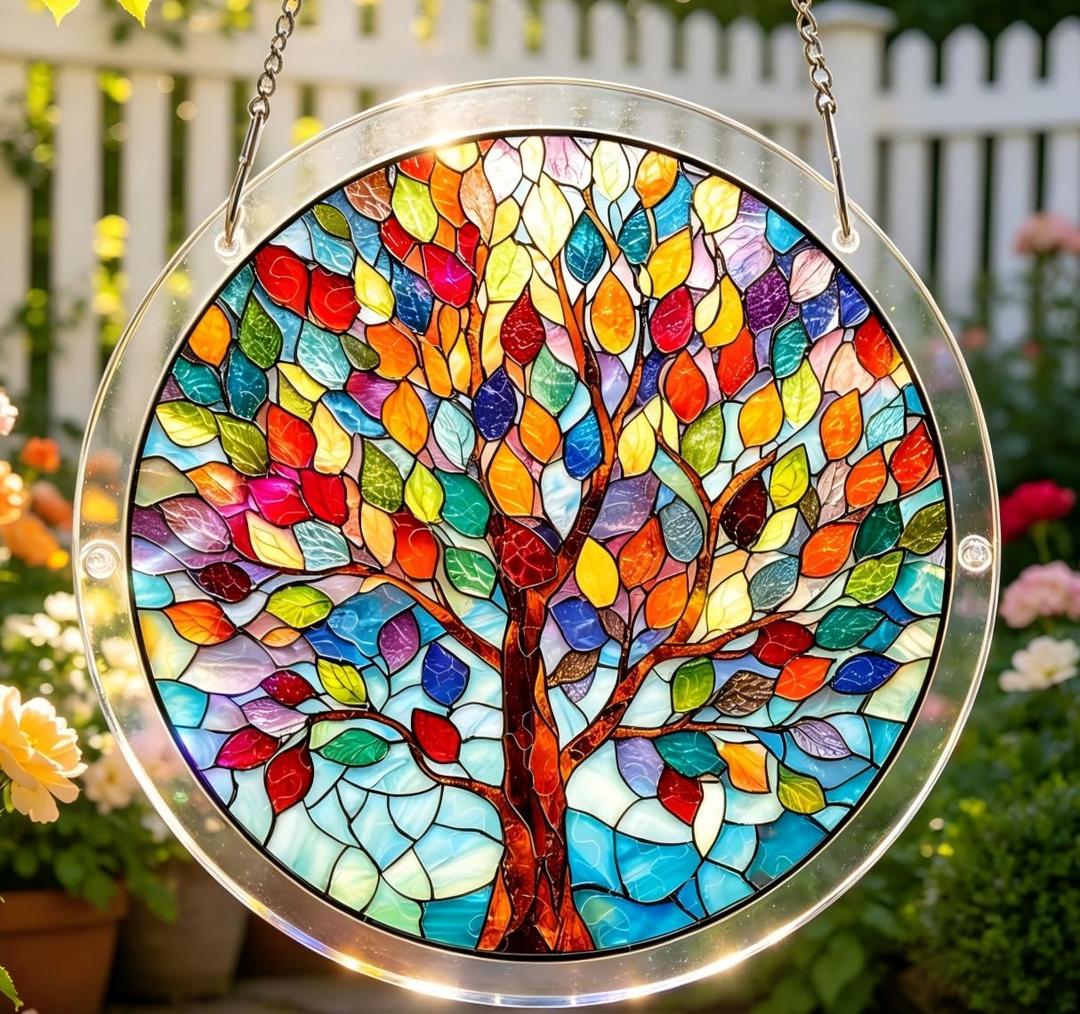 7.4in Acrylic Jigsaw Puzzle Suncatcher- Stained Window Hanging, Home Decor Creative Mom Gifts, Birthday Gifts for Women,Wife, Sisters, Aunt, Besties