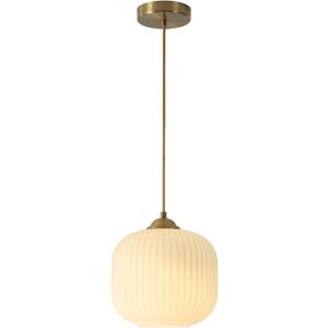 KCO Lighting Modern Gold White Glass Pendant Light Contemporary Brass Metal Kitchen Island Dining Pendant Light Industrial Large Globe Pendant Lamp 1-Light Round Ball Hanging Lighting Fixture