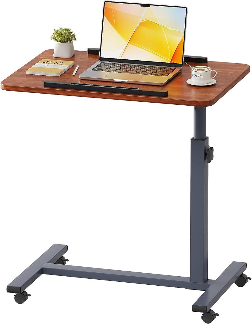 Furist Overbed Bedside Table with Wheels, Medical Hospital Bed Table, Bed Table with Wheels, Rolling Tray for Hospital and Home Use