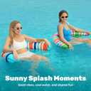 Sloosh Inflatable Pool Floats Chairs Adults, 2 Packs Floating Noodle Chair with Stripes Design Soft Fabric Covered with Sling for Swimming Pool Water Chair Pool Lounger Party Floaties