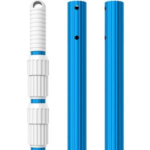 BLIKA 16FT Blue Aluminum Telescopic Swimming Pool Pole, 1.30mm Thickness, Pool Pole Telescopic, Professional Pool Poles for Skimmer Net,Brush,Vacuum Head