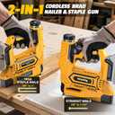 Cordless Brad Nailer Compatible with Dewalt Battery, 5/8 to 1-1/4 Inch 18 Gauge 2-in-1 Nail Gun with 2000 Nails for Wood Carpentry, Tool Only, Brushless, 2 Mode, 5.9LBS