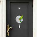 Stained Glass Suncatcher Window Hangings, 7 Inch Round Sun Catchers Glass Art with Crystal Prism, Handmade Hummingbird Designs for Home Decor or Gifts