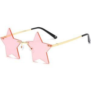ENTHYI Rimless Star shape Sunglasses Personality Sun Glasses for women/men Party glasses personality pentagram eyewears