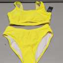 Blooming Jelly Women's High Waisted Bikini Sets High Cut Bathing Suits Two Piece Sporty Cut Out Swimsuits, Yellow, M