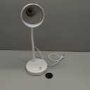 Metal Small White Desk Lamp,Adjustable Goose Neck Desk Lamps for Home Office Study Room Desks Bedroom Bedside Table Lamp with Free 7W LED Bulb,Eye-Caring Reading Lamps