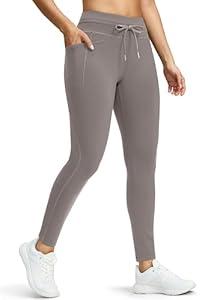 G Gradual Women's Fleece Lined Winter Leggings High Waisted Water Resistant Thermal Hiking Ski Pants for Women with Pockets(Dusty Grey, XL)
