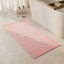 Triohero Bathroom Rugs Non Slip Washable, Super Absorbent Thin Bath Mat Quick Dry Low Pile Bathroom Rug, Pink 24"x47", 24"x47" Rectangular