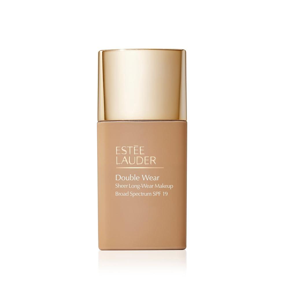 Este Lauder Double Wear Sheer Matte Foundation SPF 19 | 12-Hour Wear, 1.0 Fl Oz (3W1 Tawny - Medium with warm golden undertones)