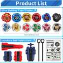 X Battling Top Gyro Toy Set, 12 Spinning Tops, 3 Launchers with Storage Box, Turbo Set Metal Fusion Game,Birthday Gift for Kids Children Boys Ages 6+
