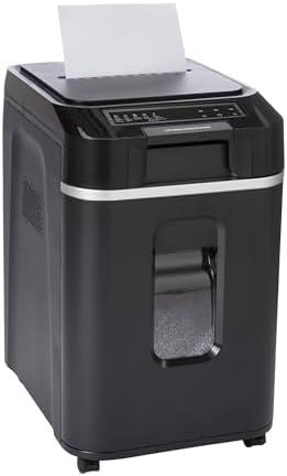Amazon Basics 200-Sheet Auto Feed Micro Cut Paper Shredder with Pullout Basket, Black - NEW (Previously AmazonCommercial brand)