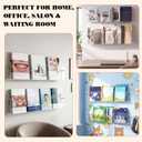 Wesiti 2 Pack 31.4" Acrylic Magazine Holder Rack Brochure Holder Wall Mount, Clear Hanging Floating Bookshelf Literature Storage Shelf Pamphlet Organizer for Waiting Room, Office, Home Display