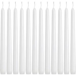 36 Pack White Taper Candles, 7-8 Hours Burn Time, Unscented, Smokeless and Dripless, 0.8 x 10 Inch Dinner Candle Set for Household, Wedding, Party and Home Dcor Candlesticks