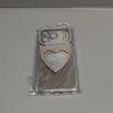 Glitter Mirror Case for iPhone 17 Pro Max,Cute Luxury Diamond Heart Makeup Mirror Bling Sparkly Rhinestones with Camera Protector TPU Bumper Women Girls Case for iPhone 17 Pro Max 6.9",Silver